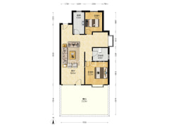 城西桃源新都孔雀城南北通透一层带院子-涿州桃源新都孔雀城户型图