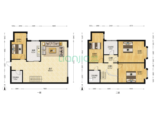 金豪大厦 4室1厅3卫 184平方