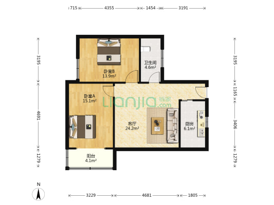 三九大厦 2室1厅1卫 101平方