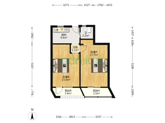 莘庄镇南街44号 2室0厅1卫 55平方