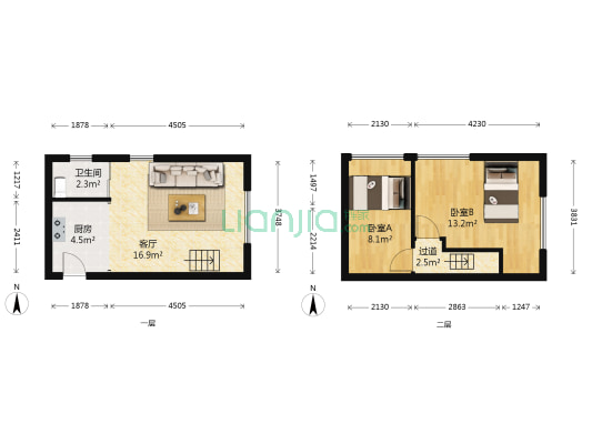 筑石快乐公馆 2室1厅1卫 36平方