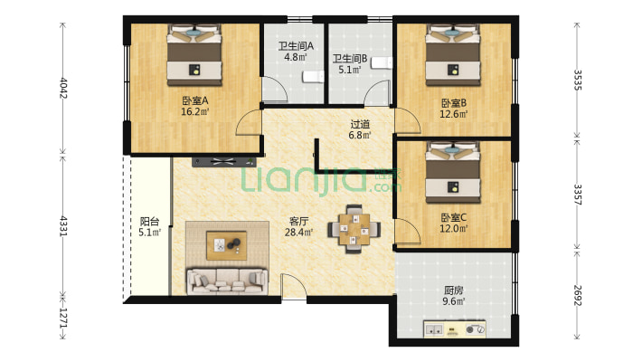 阳光100-S公寓二手房实景图