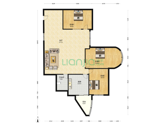 锦泰公寓 3室1厅1卫 190平方