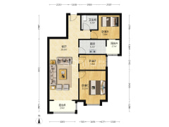 高铁站旁边精装三居室，全天采光-涿州华融现代城户型图