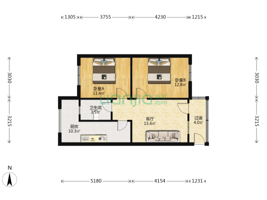 回收家属院 2室1厅1卫 73平方