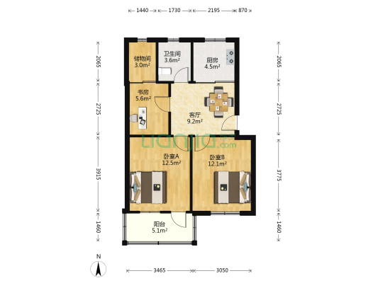 南园新村西区 3室1厅1卫 69平方