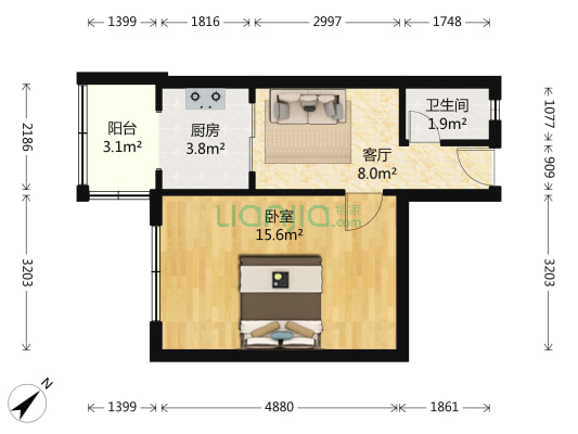 保靖里 1室1厅1卫 28平方
