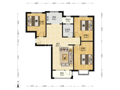 南北通透大三居，采光好，视野好，小区环境好-涿州华融现代城户型图