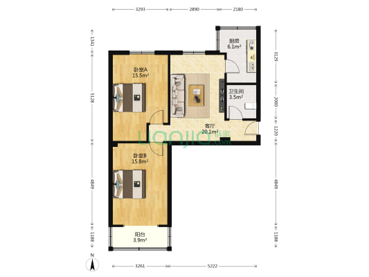 兰石安一小区 2室1厅1卫 71平方