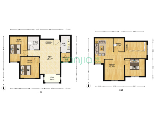 荷塘悦色 2室1厅1卫 95平方