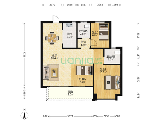 春和锦庐 3室1厅2卫 101平方