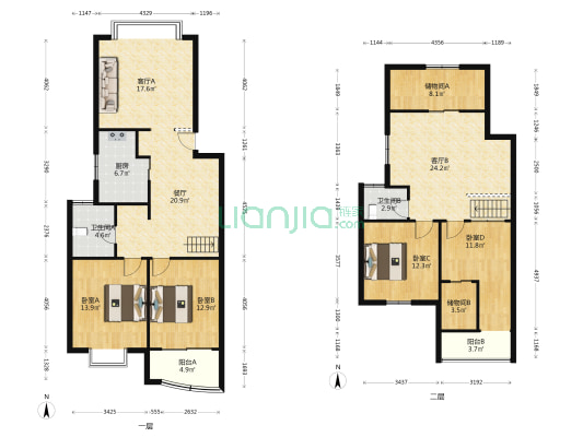 水利花苑 4室3厅2卫 95平方