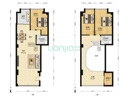 玉山花园 3室1厅2卫 80平方