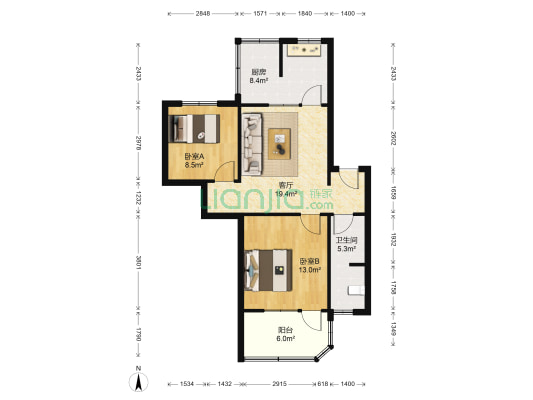 兰州石化十五中街区 2室1厅1卫 71平方