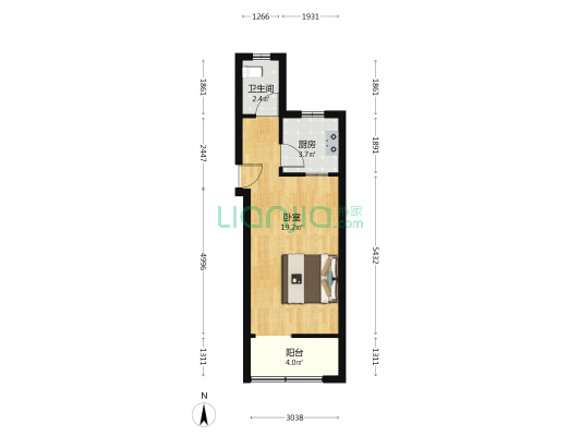 才惠社区 1室0厅1卫 38平方