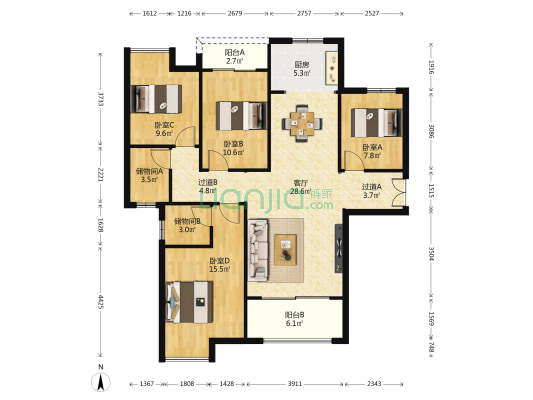 湘域芯城二期 4室1厅0卫 137平方
