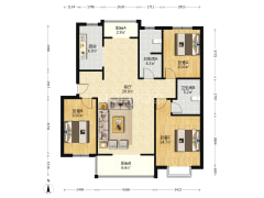 军欣家园，南北通透三居，低价出售-涿州军欣家园户型图