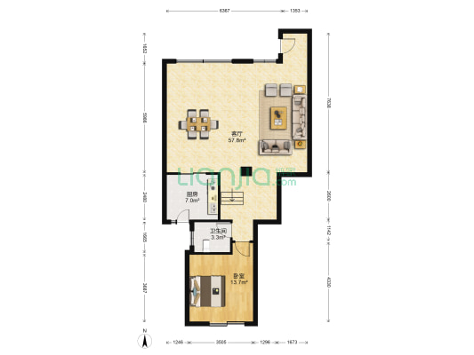 硅谷翠庭 1室1厅1卫 285平方