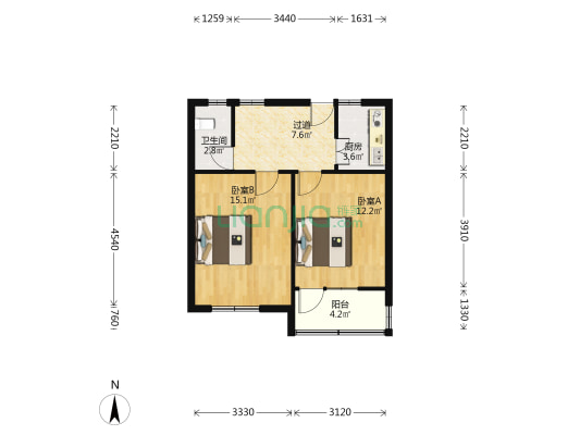 牌楼西路12弄 2室0厅1卫 57平方