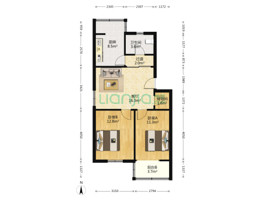合九合作化新村 2室1厅1卫 72平方
