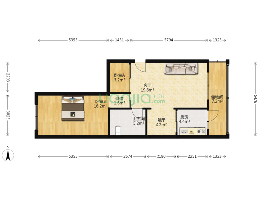 进乡街 2室2厅1卫 85平方