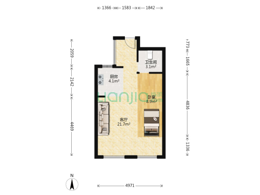 春意江南名邸 1室1厅1卫 59平方