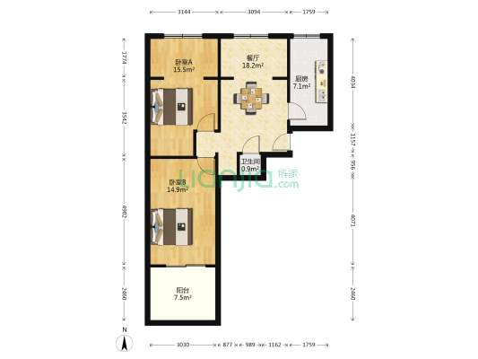 机械厅家属院 2室1厅1卫 80平方