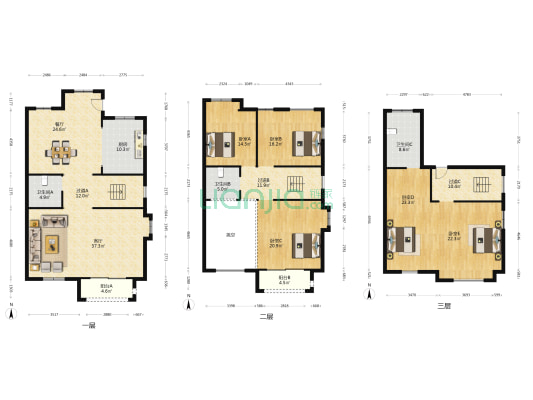 滨湖国际英郡 5室2厅3卫 255平方