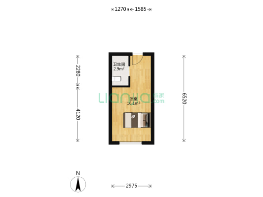 龙光玖龙湾 1室0厅1卫 190平方