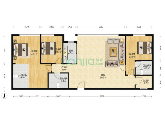 湖山春晓 3室1厅3卫 174平方