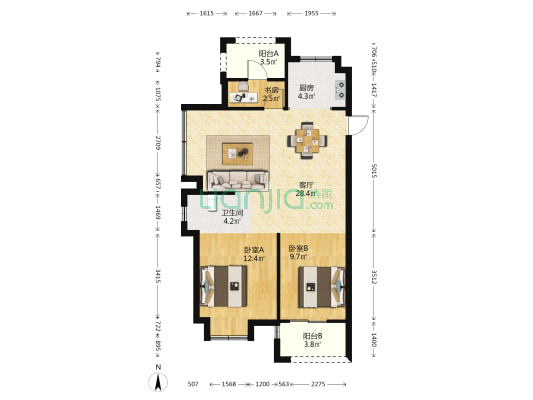 林语春风 3室1厅1卫 89平方