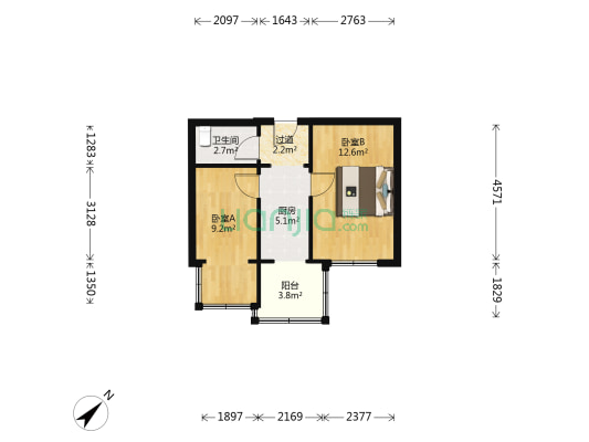 沙曼小区三街区 2室0厅1卫 40平方