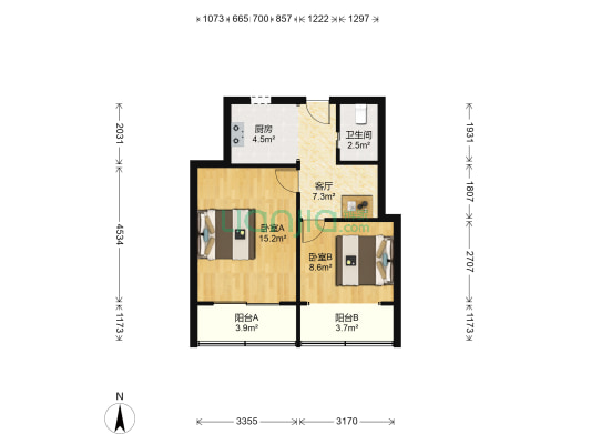火瓦巷 2室1厅1卫 51平方
