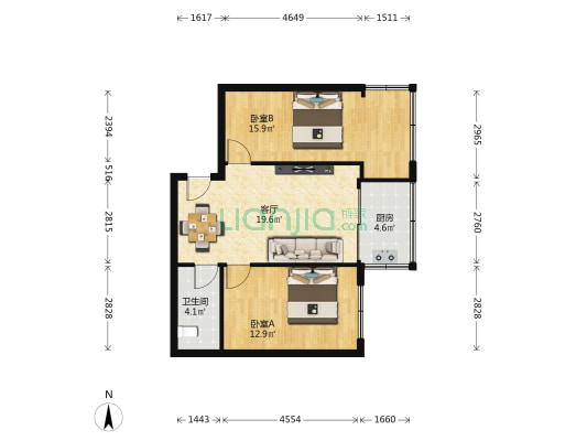 兰州外国语高级中学家属院 2室1厅1卫 73平方