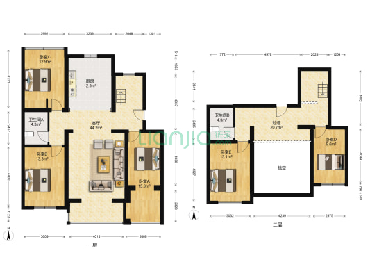赏云轩嘉园 5室1厅2卫 132平方