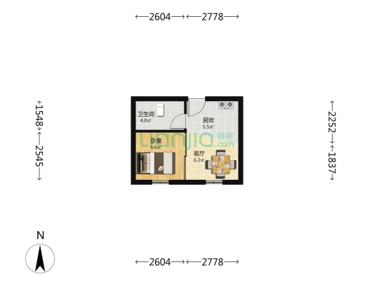西郊悦 1室1厅1卫 42平方