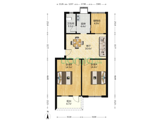 付家坡二路12号 2室1厅1卫 75平方