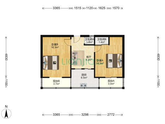 文盛里 2室1厅2卫 50平方