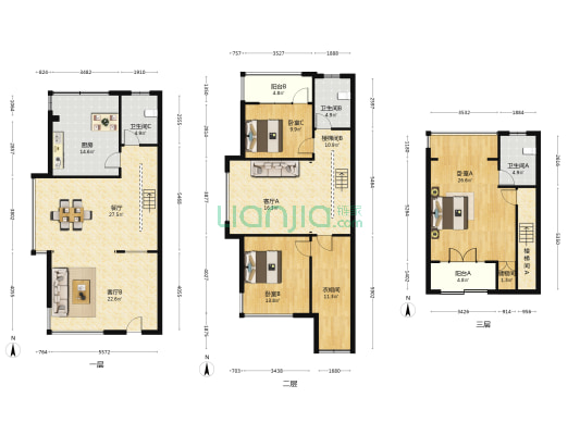 龙祥嘉园(别墅) 3室3厅3卫 177平方