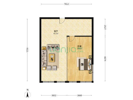 金建大厦 1室1厅0卫 111平方