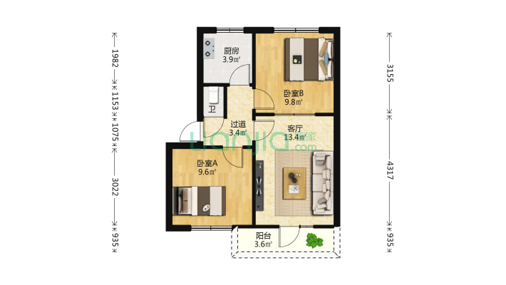 毛巾被单厂家属院二手房实景图