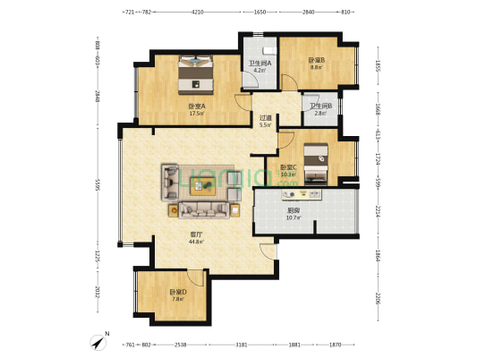 中交鹭鸣九章 4室1厅2卫 143平方