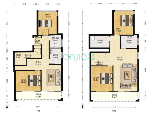 白麓城一期 4室2厅2卫 165平方