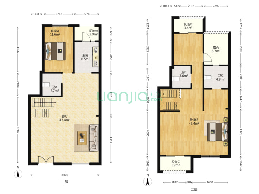 御龙湾花园二区 2室1厅3卫 183平方