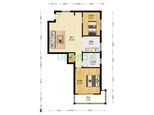 浣纱五村 2室1厅1卫 92平方