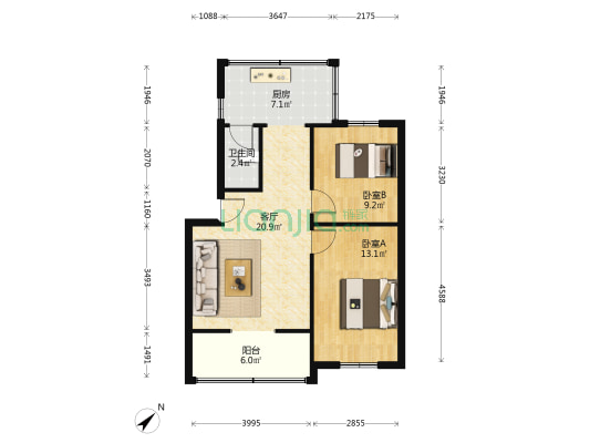 攀枝花大道东段199号 2室1厅1卫 72平方