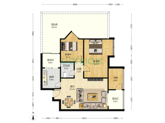 世宏锦舍 3室1厅1卫 79平方