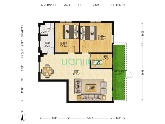 飞龙四区啤酒厂职工楼 3室1厅1卫 83平方