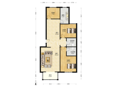 唐人花园 3室2厅 南 北-涿州唐人花园户型图