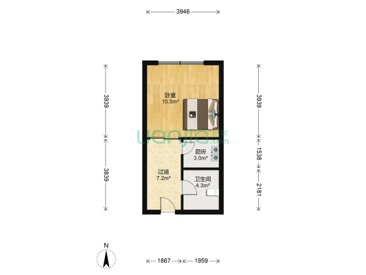 雅仕铭苑 1室0厅1卫 42平方